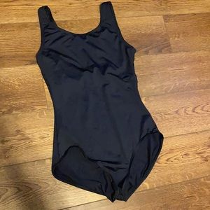 Plain black dance leotard